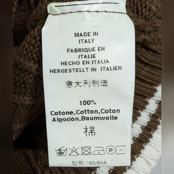 Brandy Melville Brown Cable Knit V-neck Sweater Vest, Made In Italy One Size NWT - Picture 7 of 12